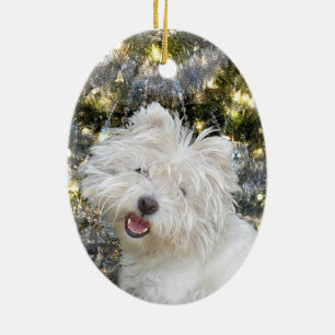 Westie jul julgransprydnad keramik
