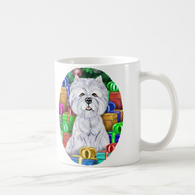 Westie Jul Open Gifts Kaffemugg (Höger)