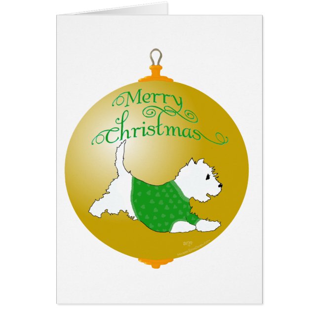 Westie Jul Ornament Hälsningskort (Framsidan)