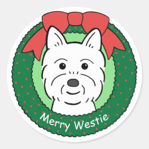 Westie jul runt klistermärke