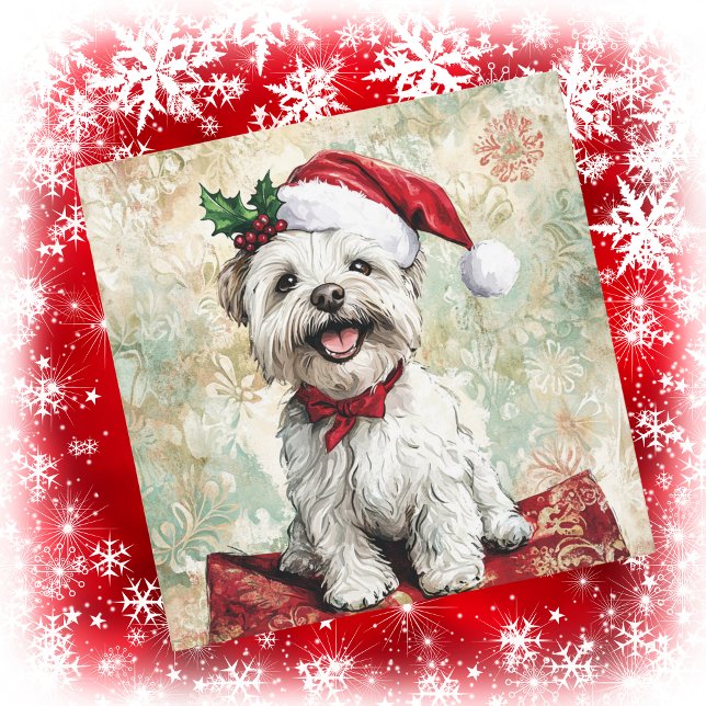 Westie jul Santa hatt Julkort (Skapare uppladdad)