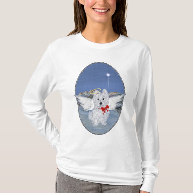 Westie julängel t-shirt (Framsida)