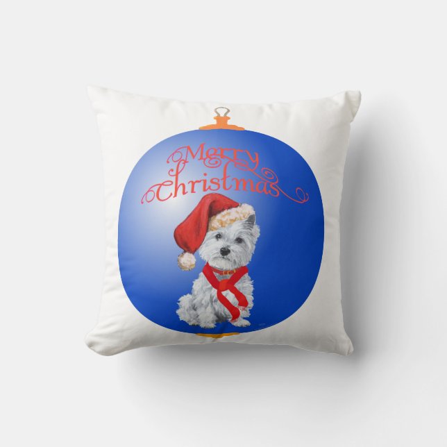 Westie julgranskula kudde (Framsida)