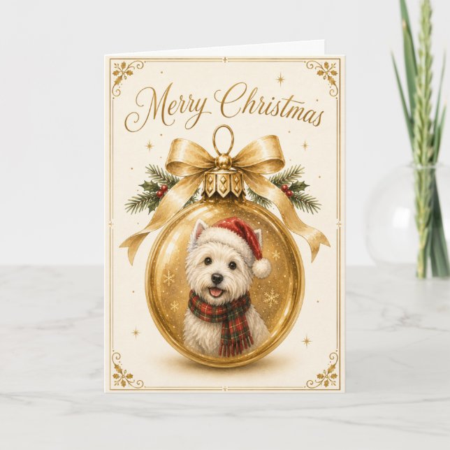 Westie julkort helgkort (Framsida)