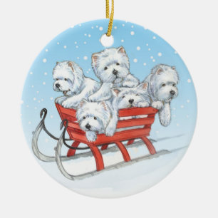 Westie julprydnad vid Borgo Julgransprydnad Keramik