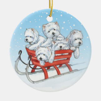 Westie julprydnad vid Borgo Julgransprydnad Keramik