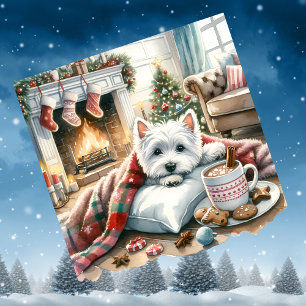 Westie Julscenen Julkort