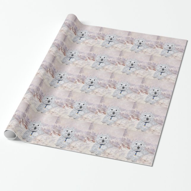Westie julstämning presentpapper (Utrullad)