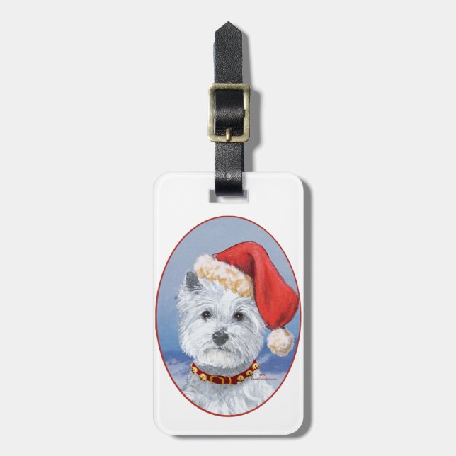 Westie Jultomte Hjälpare Bagagebricka (Vertikal Framsida)