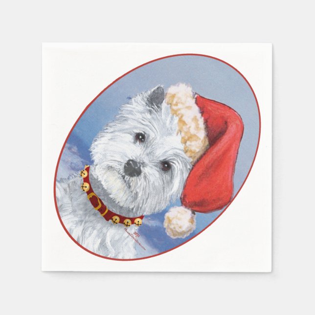 Westie Jultomte Hjälpare Pappersservett (Framsidan)