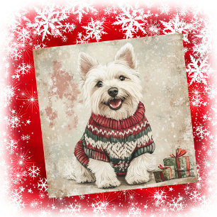 Westie jultröja julkort