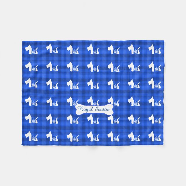 Westie kunglig krona fleecefilt (Framsidan (Horisontell))