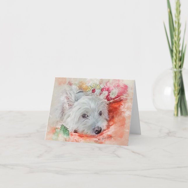 Westie Lacey Note Card Anteckningskort (Framsida)