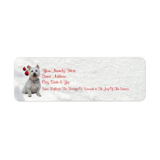 Westie Låt det snöa! Returetiketter #2 Returadress Etikett
