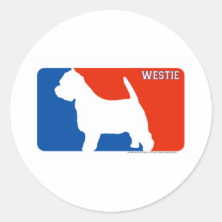Westie Major League Hund Sticker Runt Klistermärke