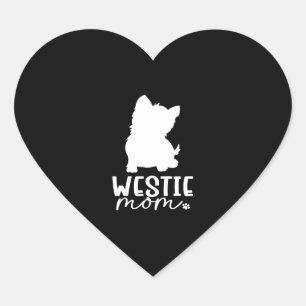 Westie Mamma Hjärtformat Klistermärke