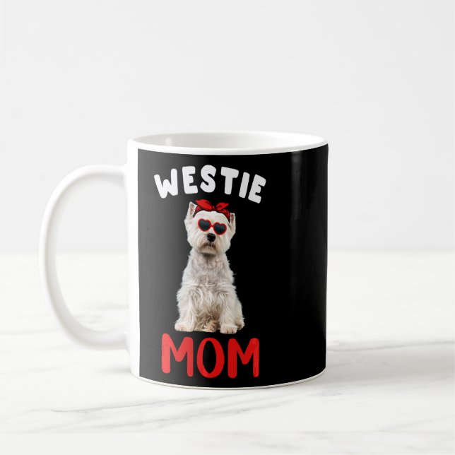 Westie Mamma Mamma Westie Hundägare Funny Mor Da Kaffemugg (Vänster)