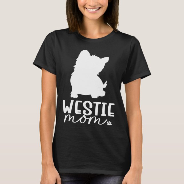 Westie Mamma T Shirt (Framsida)