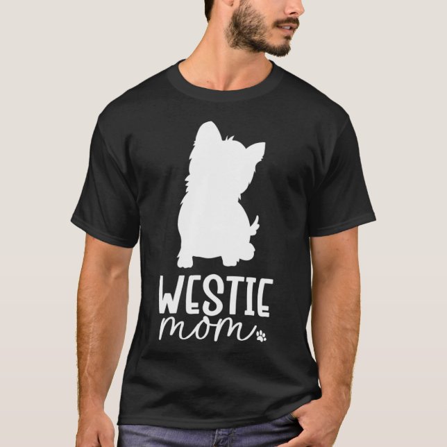 Westie Mamma T Shirt (Framsida)