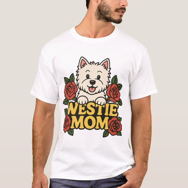 Westie Mamma T Shirt (Framsida)