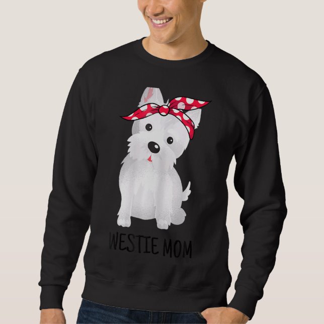 Westie Mamma Väster Highland White Terrier Hund 1 Lång Ärmad Tröja (Framsida)