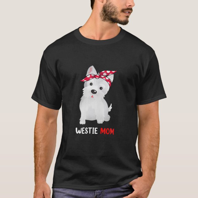 Westie Mamma Väster Highland White Terrier Hundäls T Shirt (Framsida)