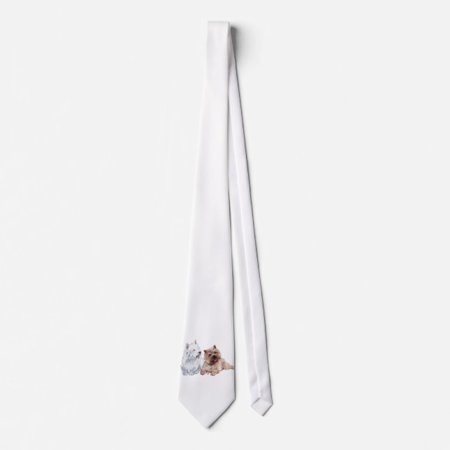 Westie med en Brun Cairn Terrier Slips (Framsida)