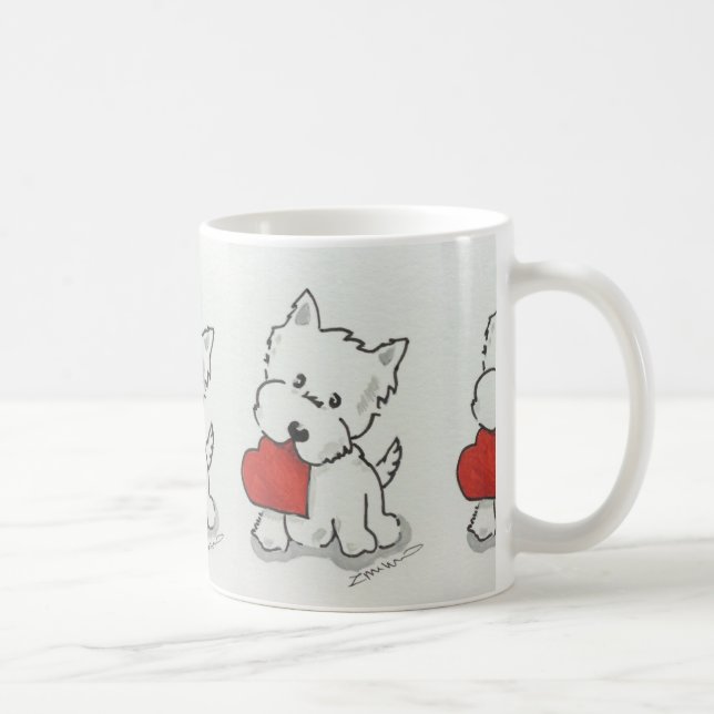 Westie med hjärta kaffemugg (Höger)