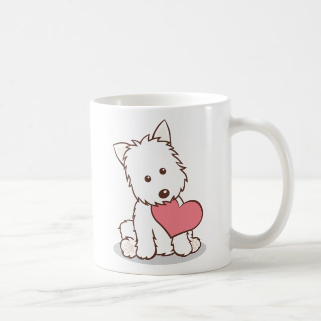 Westie med hjärtaShapemuggen Kaffemugg (Höger)