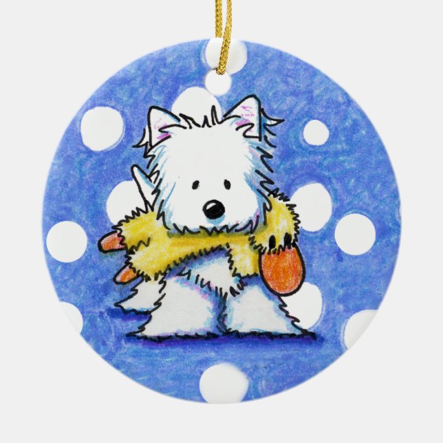 Westie med Ornament Leksak Anka (Framsidan)