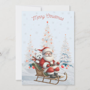 Westie med Santa God jul Card Julkort