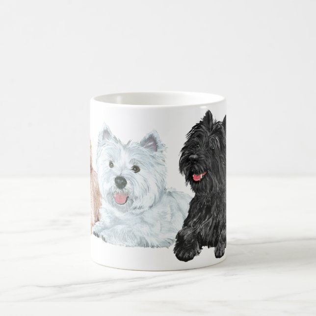 Westie med två Cairn Terriers Kaffemugg (Center)