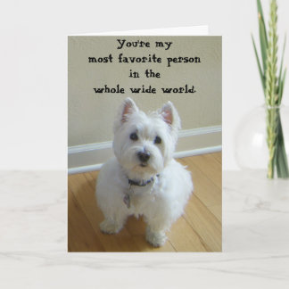 Westie mest favorit- personhälsningkort kort
