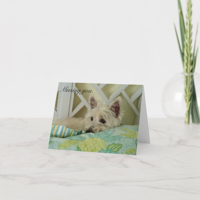 Westie Missing You Note Card Kort (Framsida)