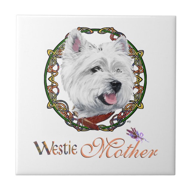 Westie mors dag kakelplatta (Framsidan)