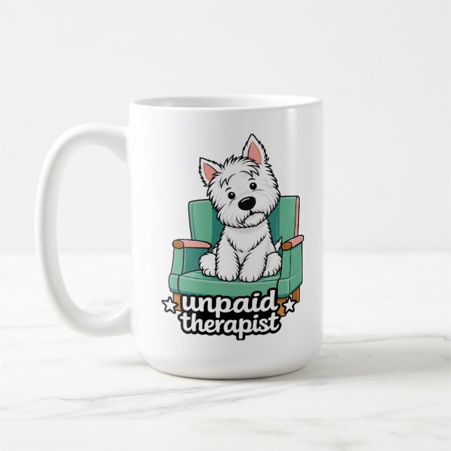 Westie - obetald terapeut kaffemugg (Vänster)