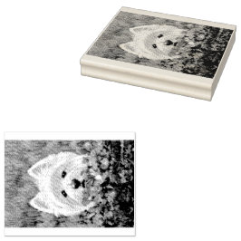 Westie och Rosa Flowers Stämpel