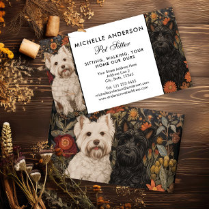Westie och Scottie Black and White hund Pets Visitkort