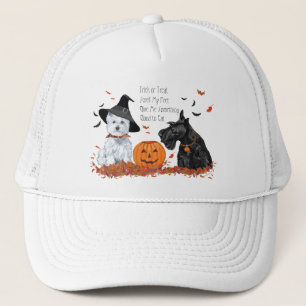 Westie och Scottie Halloween Truckerkeps