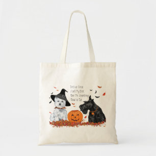 Westie och Scottie Halloween Tygkasse
