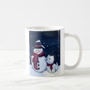 Westie och snögubbemugg kaffemugg