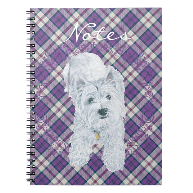 Westie on Tartan Anteckningsbok (Framsidan)