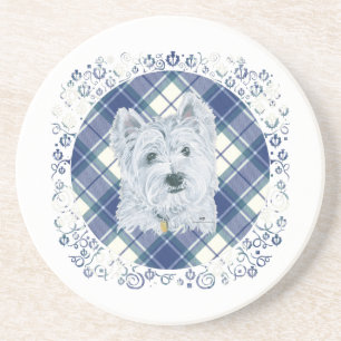 Westie on Tartan Underlägg