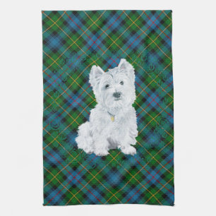 Westie på Tartan Kökshandduk