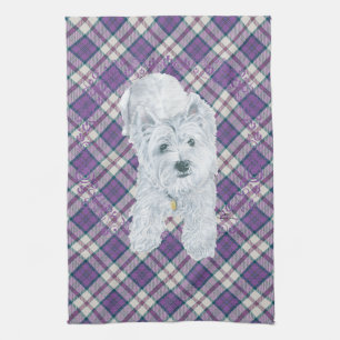 Westie på Tartan Kökshandduk