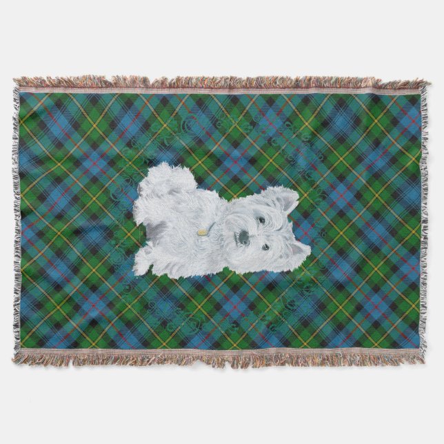 Westie på Tartan Mysfilt (Framsidan)