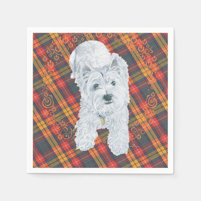 Westie på Tartan Pappersservett (Framsidan)