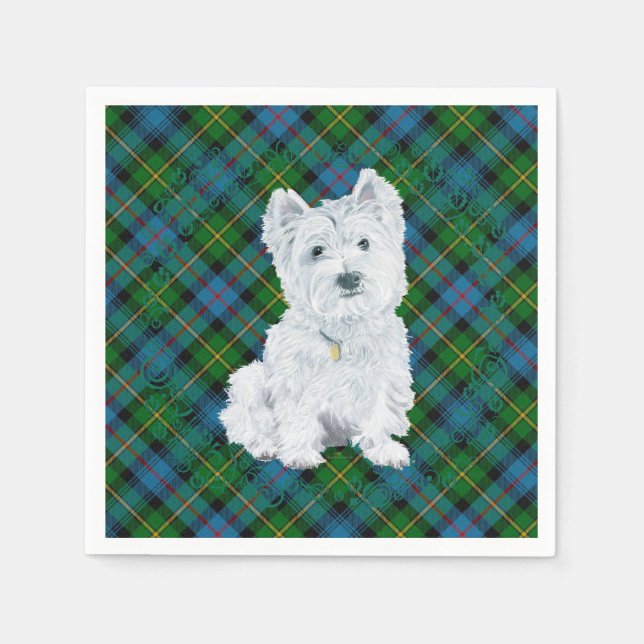 Westie på Tartan Pappersservett (Framsidan)