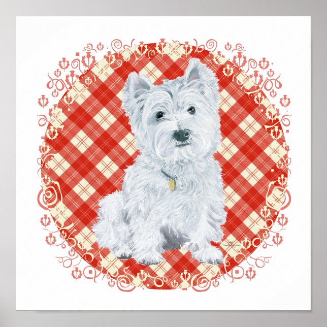 Westie på Tartan Poster (Framsidan)