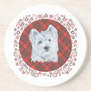 Westie på Tartan Underlägg